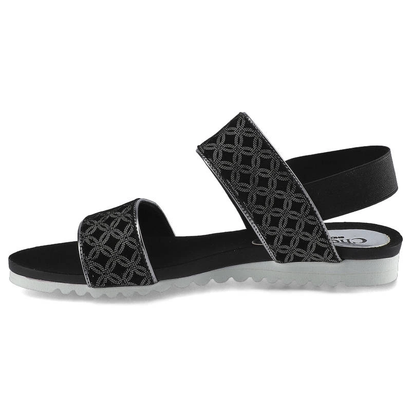 Sandále Chebello - B509 Czarne Kółka Ibis/Srebro