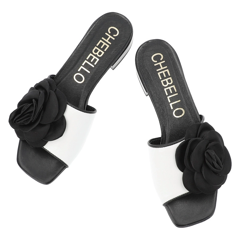 Šľapky CHEBELLO - 4673_-196-000-PSK-S378 Biały/Czarny