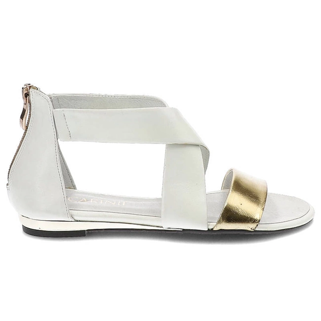 Sandále Carinii - B2197_-B03-B15-000-891 Nappa Brasile Bianco / Lustro Złoto