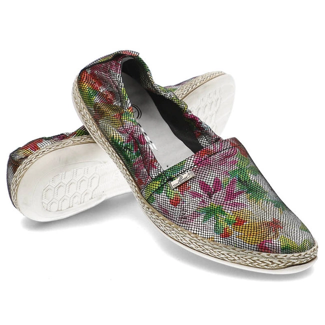 Espadrilky Lemar - 10012 Kwiaty Czarny