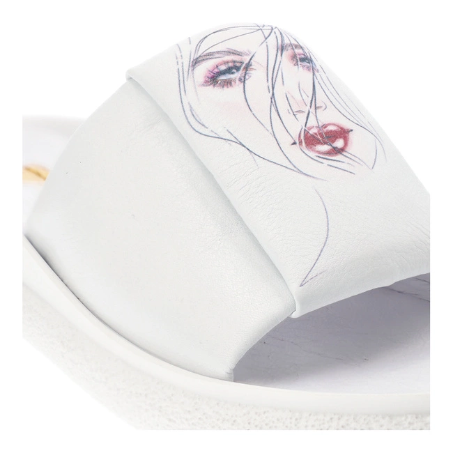 Šľapky Armodo - 4159/737 Biały/Red Lips