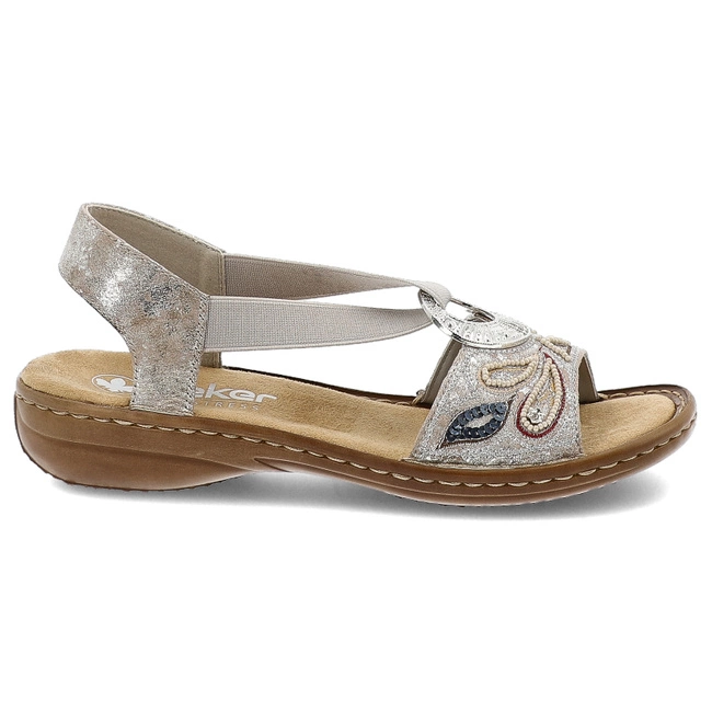 Sandále RIEKER - 608B4-90 Metallic