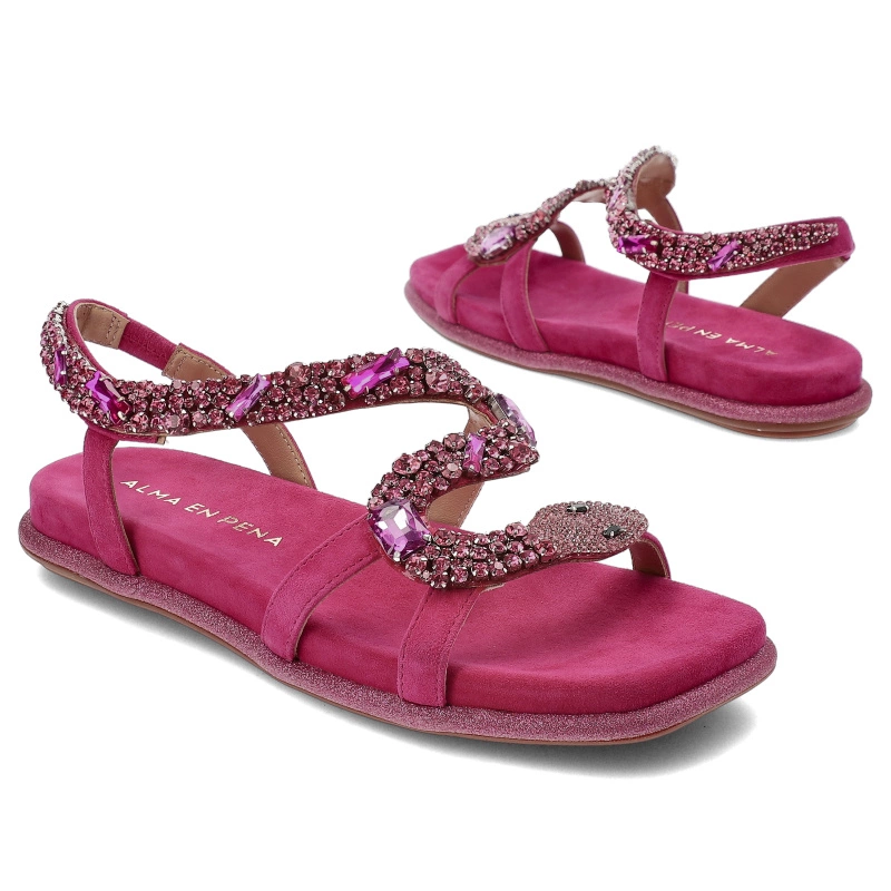Sandále Alma en Pena - V240840 Suede Fuxia