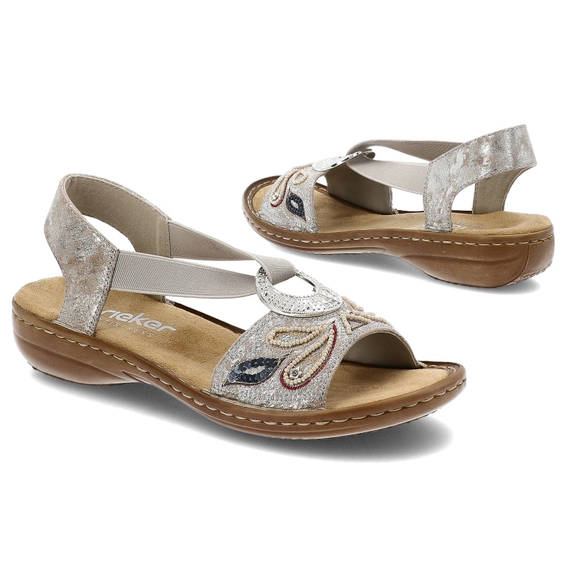 Sandále RIEKER - 608B4-90 Metallic
