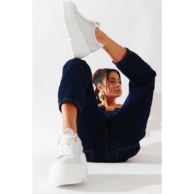 Tenisky Carinii - B9498_-I81-J28-000-F69 Biały