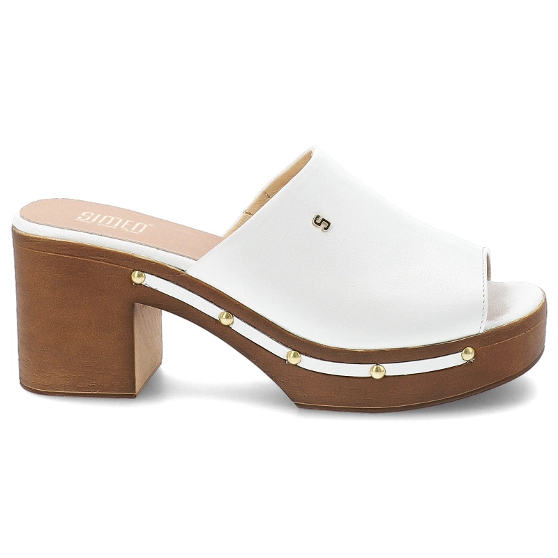 Šľapky SIMEN - 6844A Biały