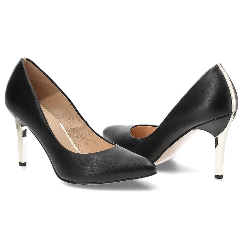 Lodičky Damiss - DS-531/1/A Czarne Lico/Złoto