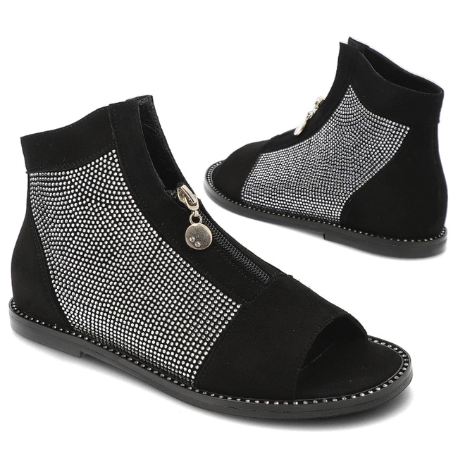 Sandále Chebello - 4416_-037-000-PSK-S130 Czarny Zamsz