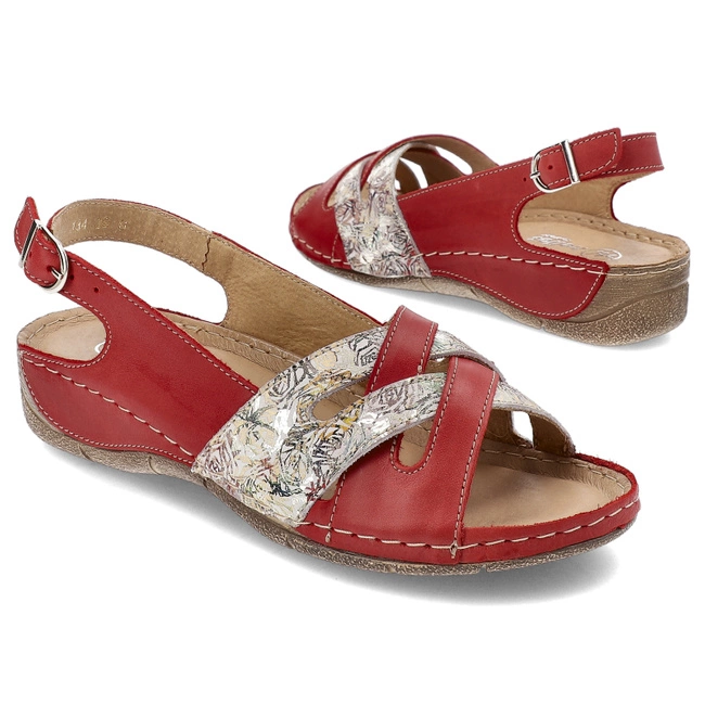 Sandále Helios - 134 Czerwony 03.185