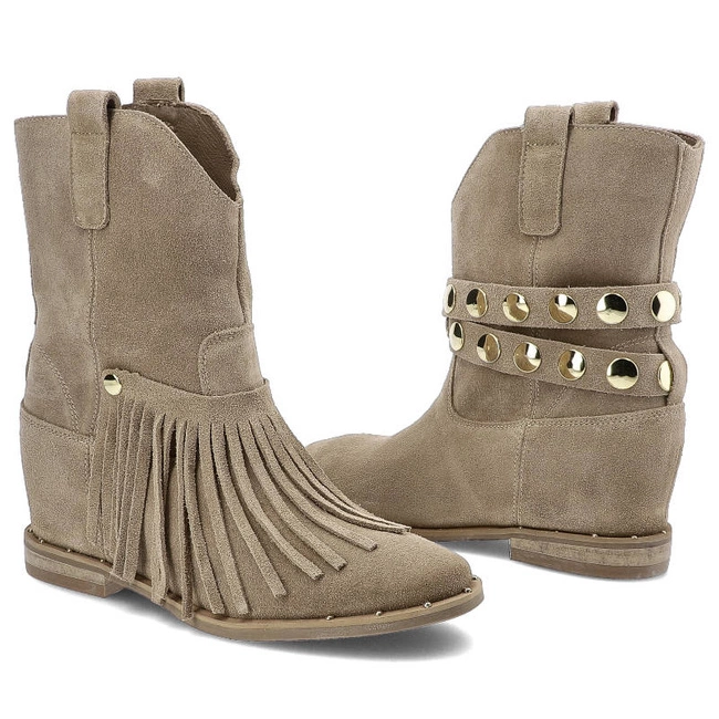 Členkové Topánky Carinii - B7751_-O17-000-000-B89 Beż