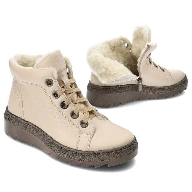 Šnúrovacie Členkové Topánky Armodo - 1175 Kremowy Beż Floter