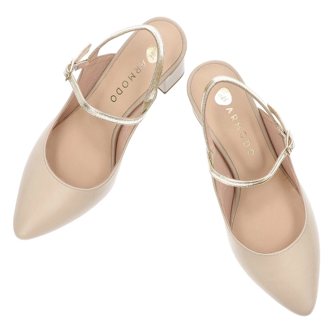 Lodičky ARMODO - 867/2/A Latte Lico/Złoty