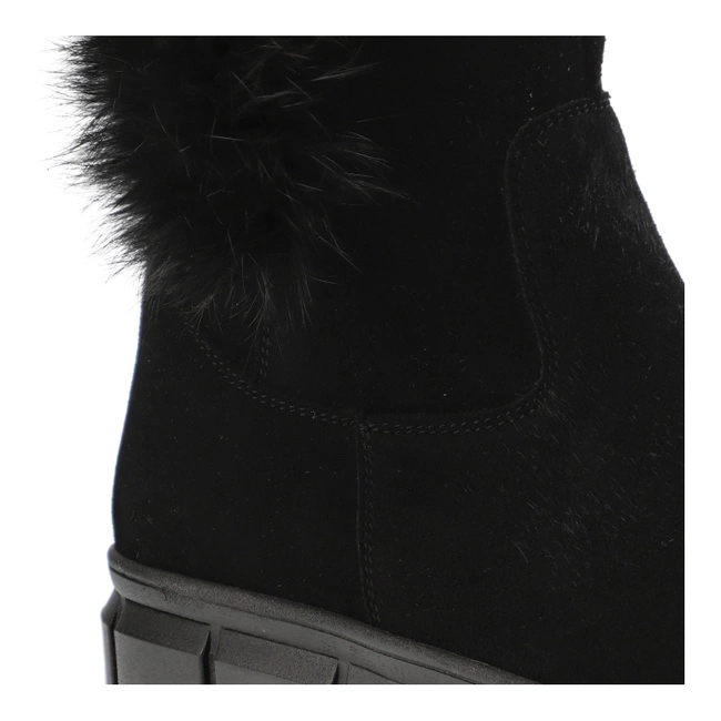 Čižmy Armodo - 5-1434-021 Czarny Welur + Królik