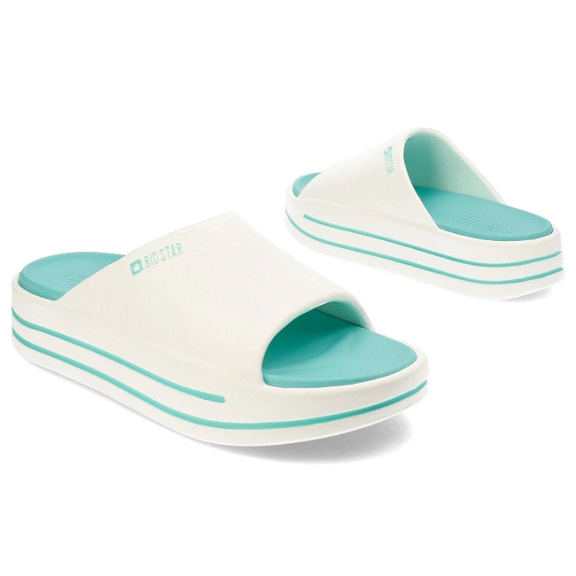 Šľapky Big Star - NN274A038 Biały/Mięta