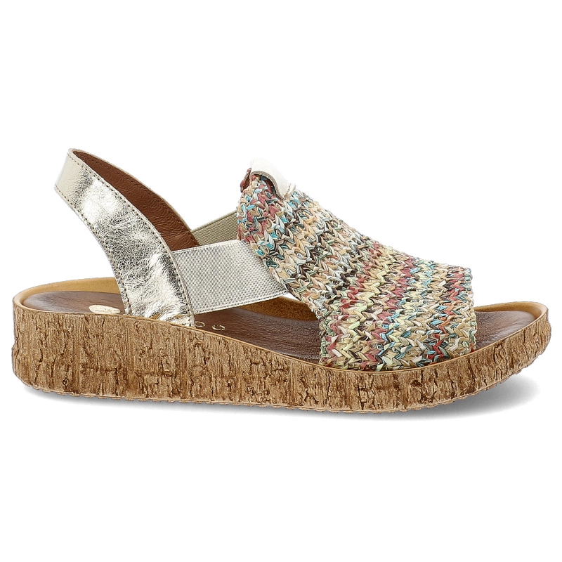 Sandále ARMODO - 40449 Plecionka Multi/Kryształ Złoto