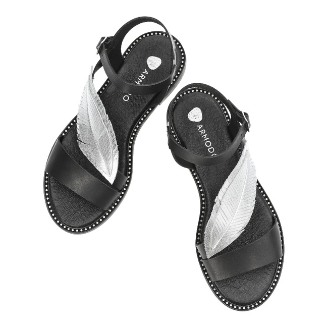 Sandále Armodo - 933C Czarny+Srebro