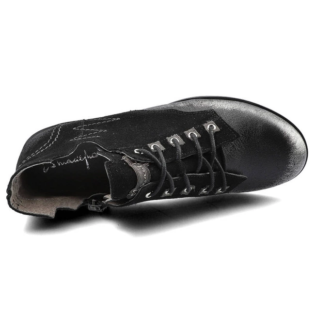 Šnúrovacie Členkové Topánky Maciejka - 2522K-01/00-5 Czarny Na Srebro