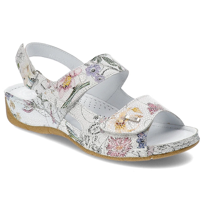 Sandále Armodo - 1032 Kwiaty Na Białym C70