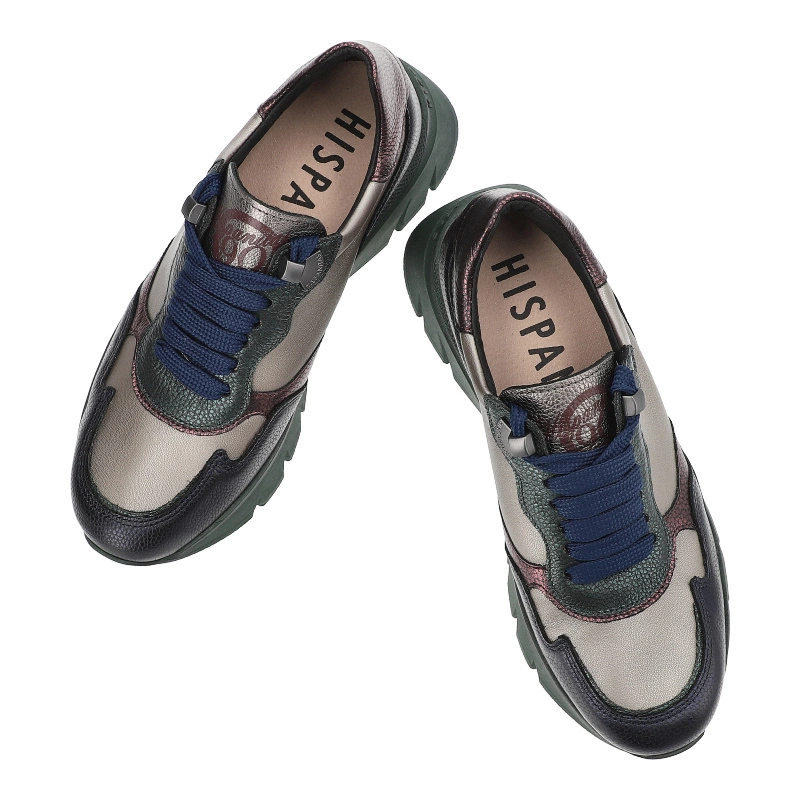 Tenisky Hispanitas - CHI243617 Bolmet-I24 Midnight Napa Str-I24 Acero