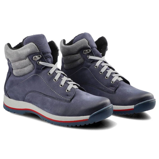 Šnúrovacie Členkové Topánky Pollonus - 5-1114-005 Granat Samuel/Szary