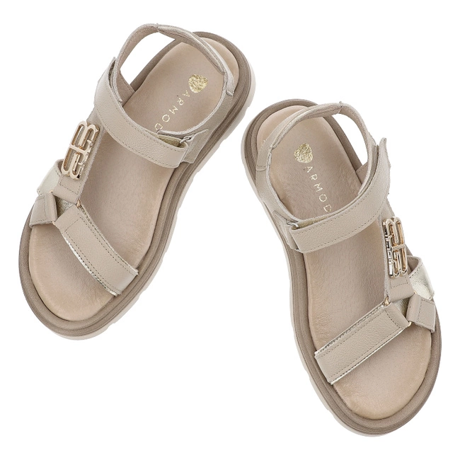 Sandále ARMODO - 40441 V.Taupe+Kryształ Zł.