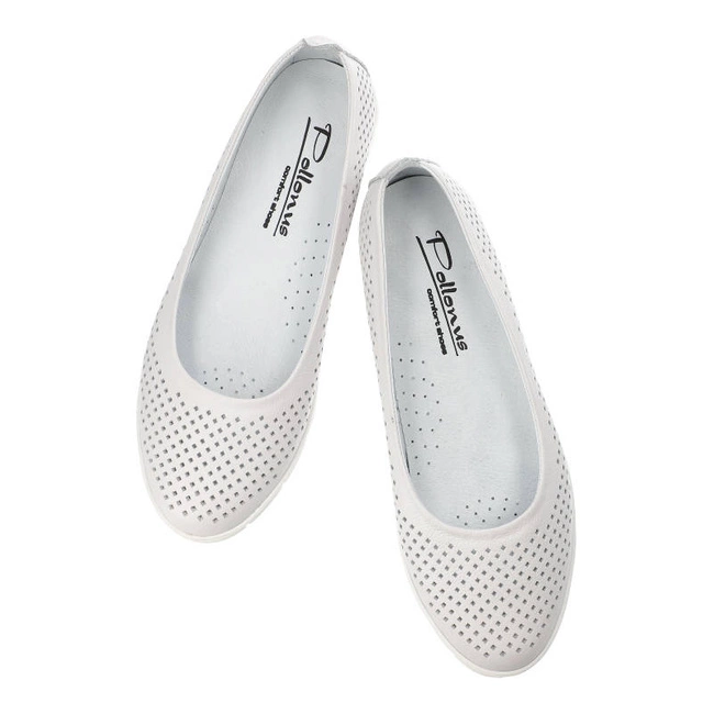 Baleríny Pollonus - 5-1499-006 Biały Verona