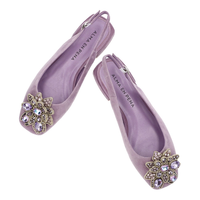 Sandále Alma en Pena - V240391 Suede Lilac