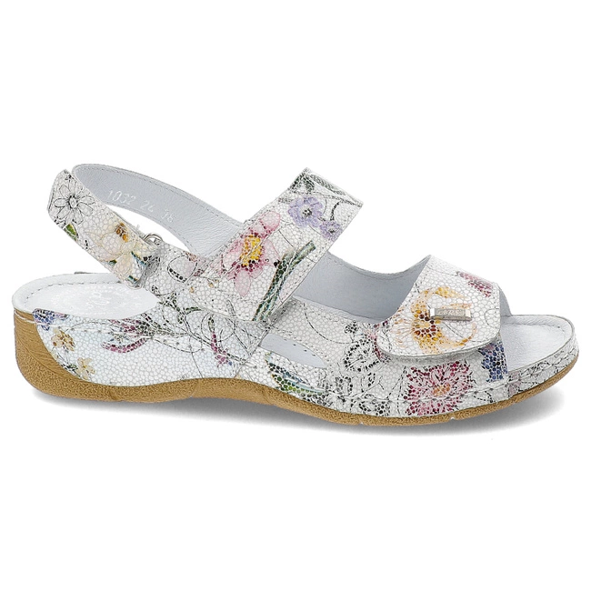 Sandále Armodo - 1032 Kwiaty Na Białym C70