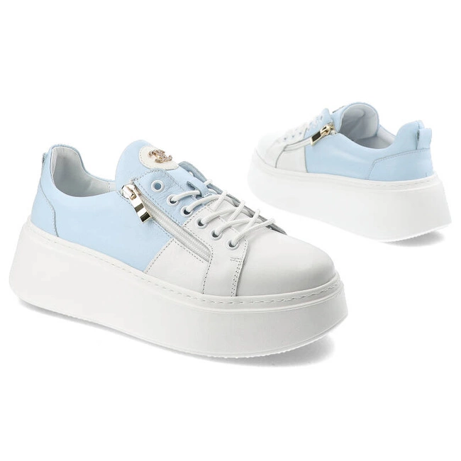 Tenisky Damiss - DS-711 Białe Lic/Błękit