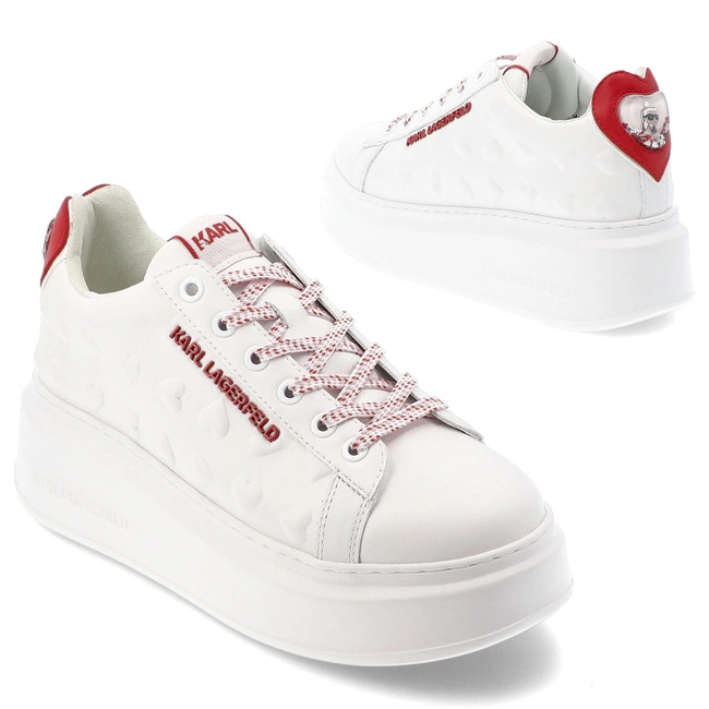 Tenisky KARL LAGERFELD - KL63514V 01D WhiteLthr W/Red