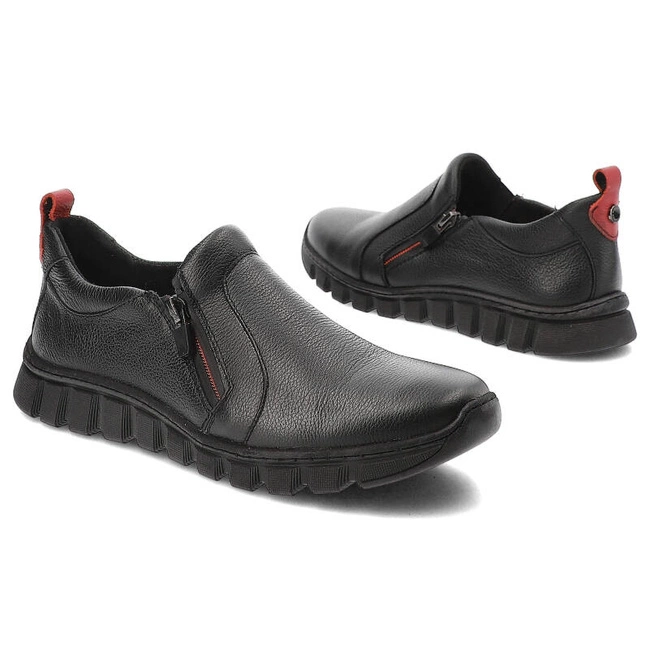 Poltopánky Pollonus - 5-1488-002 Czarny Verona+Czerwony