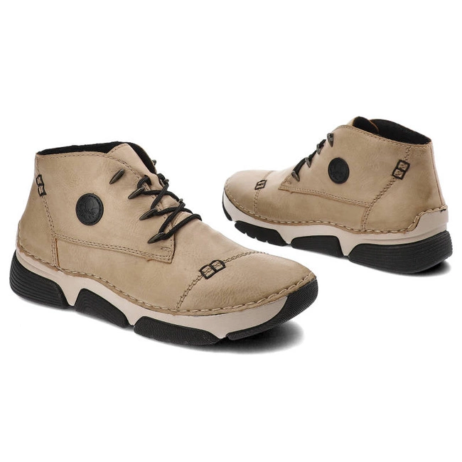 Šnúrovacie Členkové Topánky Rieker - 45902-60 Beżowe