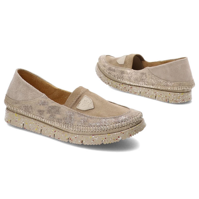 Baleríny Maciejka - 05434-10/00-5 Beż+Złoto