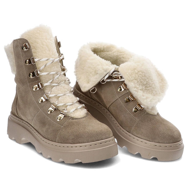 Členkové Topánky Kampa - Z538 Beż Welur 528/510