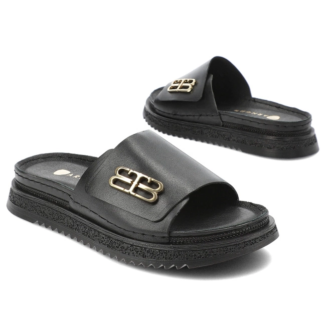 Šľapky Armodo - 50101 Bf.Czarny+Zł.