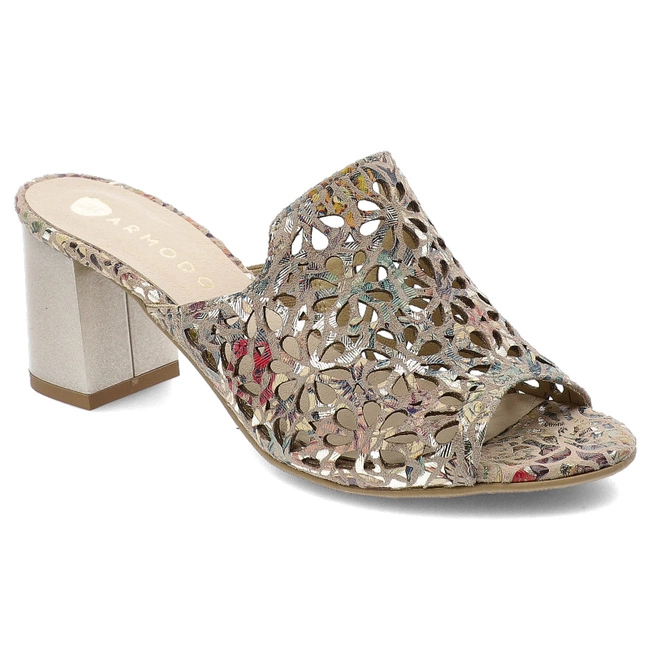Šľapky Armodo - 0446 Beż/Kwiaty 1204