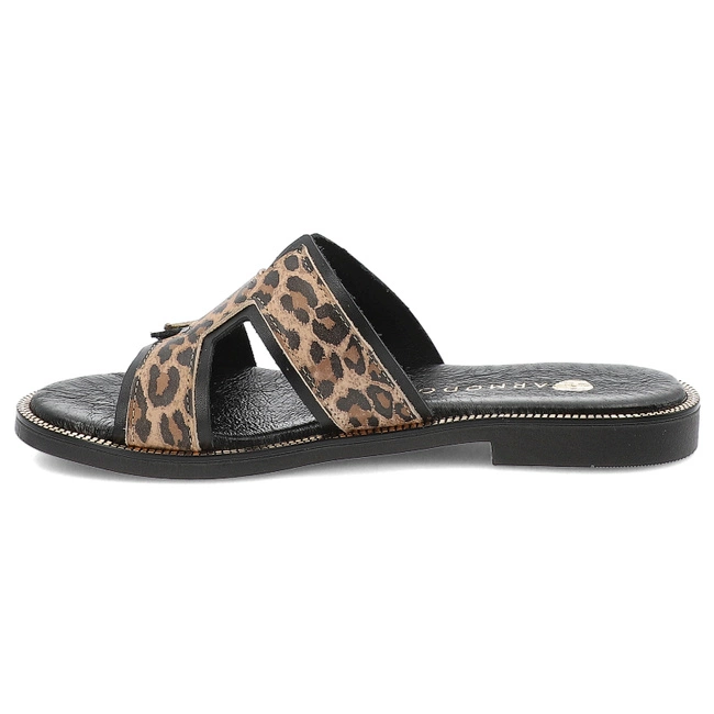 Šľapky ARMODO - 40383 Bf. Czarny+Lampart Beż