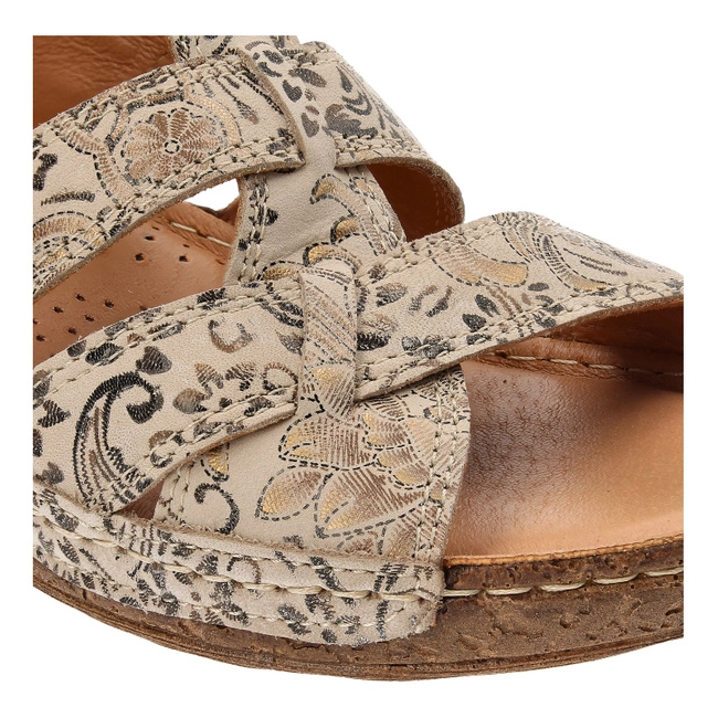 Sandále Armodo - 853 D75 Kwiaty Na Beżu