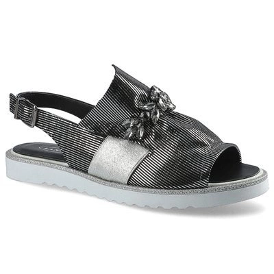 Sandále Lanqier - 46C0819 Czarny/Srebrny 400
