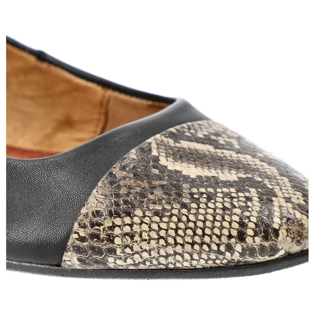 Baleríny Maciejka - 00879-19/00-1 Czarny/Wąż