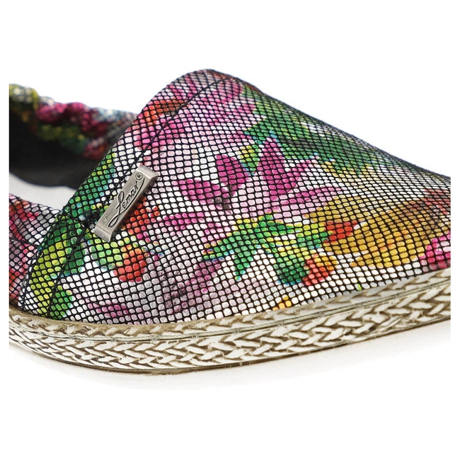 Espadrilky Lemar - 10012 Kwiaty Czarny