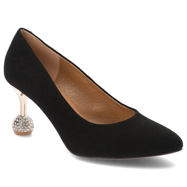 Lodičky Espirito - C-1287/2 Czarny Zamsz