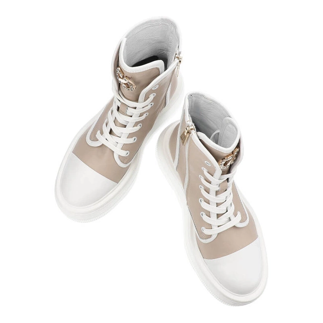 Členkové Topánky Carinii - B9373_-L46-T32-000-G36 Beż/Biały