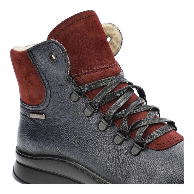 Šnúrovacie Členkové Topánky Pollonus - 5-1459-004 Granat Verona + Bordo
