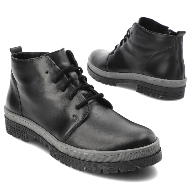 Šnúrovacie Členkové Topánky Wasak - 0689 Czarny