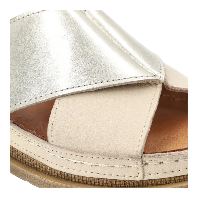 Šľapky MACIEJKA - L4986-37/00-0 Beż+Złoto