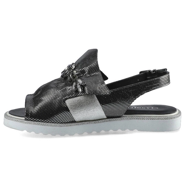 Sandále Lanqier - 46C0819 Czarny/Srebrny 400