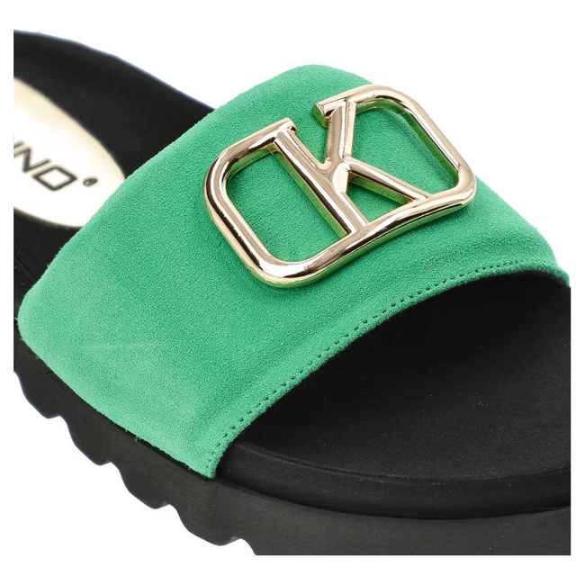 Šľapky Karino - 4196/066-P Zielony/Welur