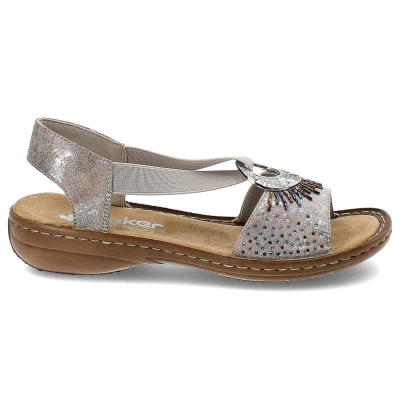 Sandále Rieker - 60880-90 Metallic