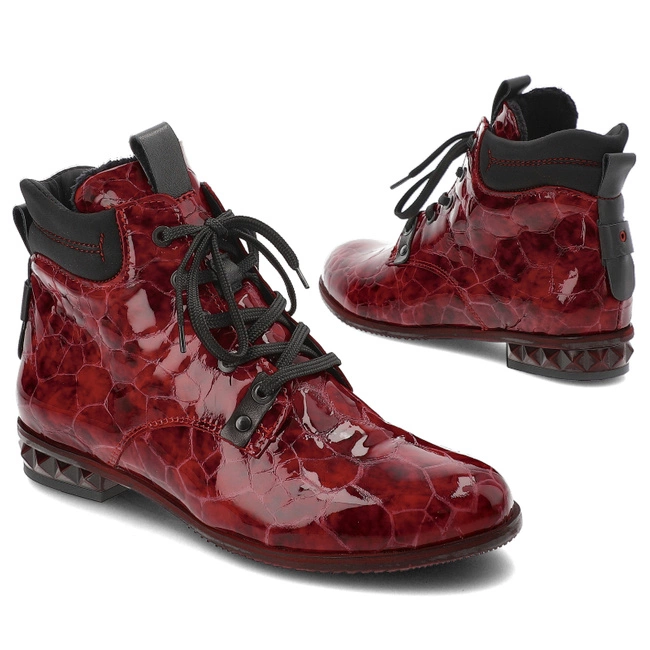 Šnúrovacie Členkové Topánky Armodo - 7003A Rot/Schwarz